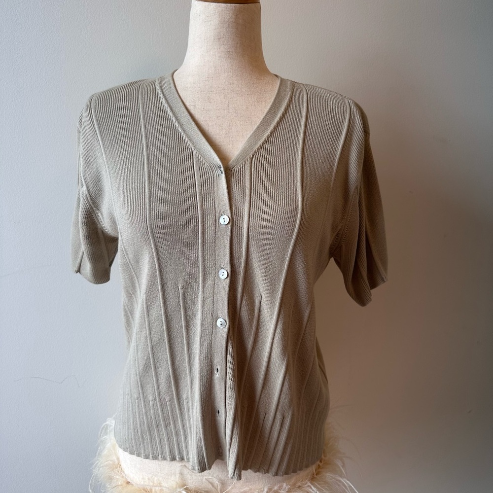 Dress Barn Beige Button Down Cardigan